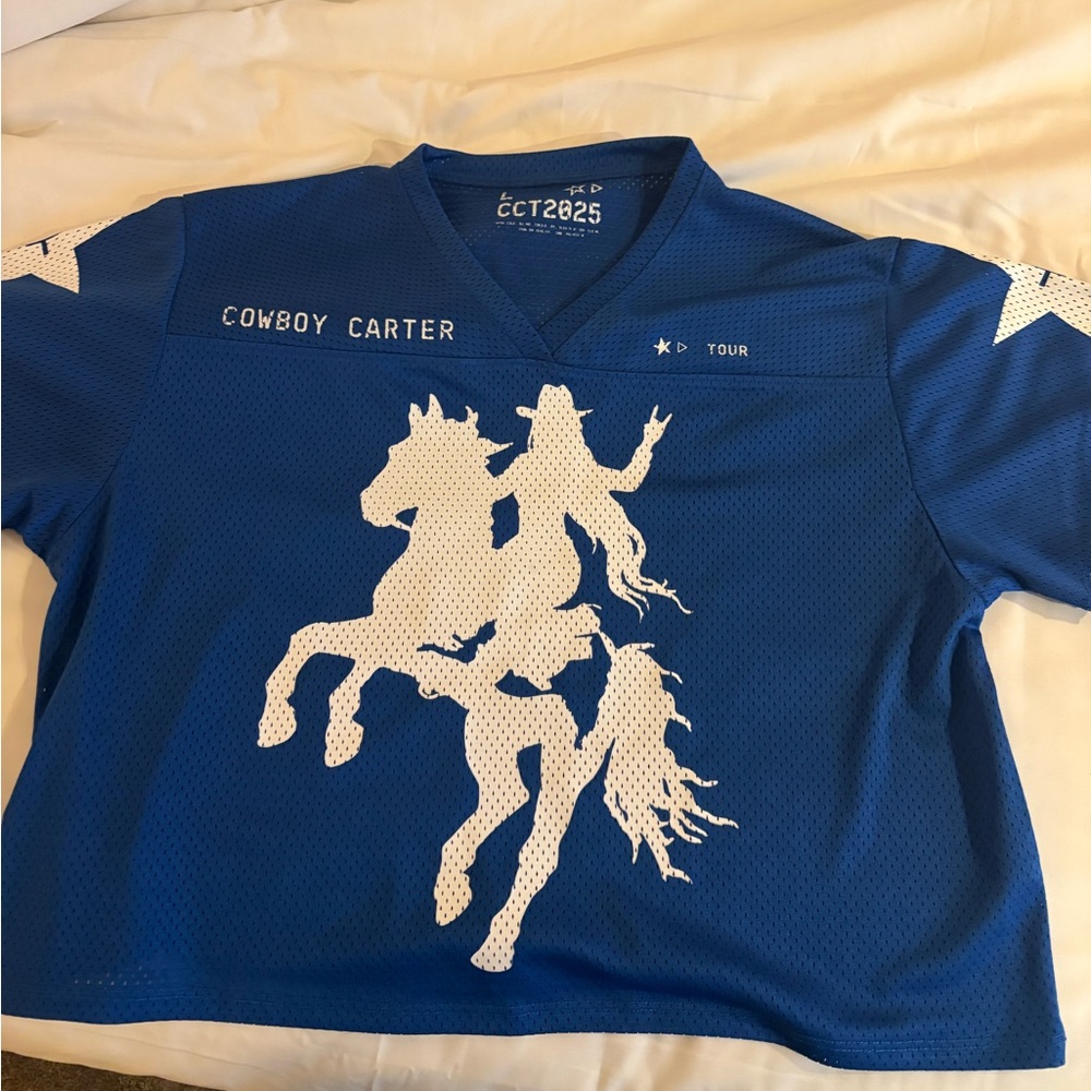 Blue cowboy Carter jersey in large